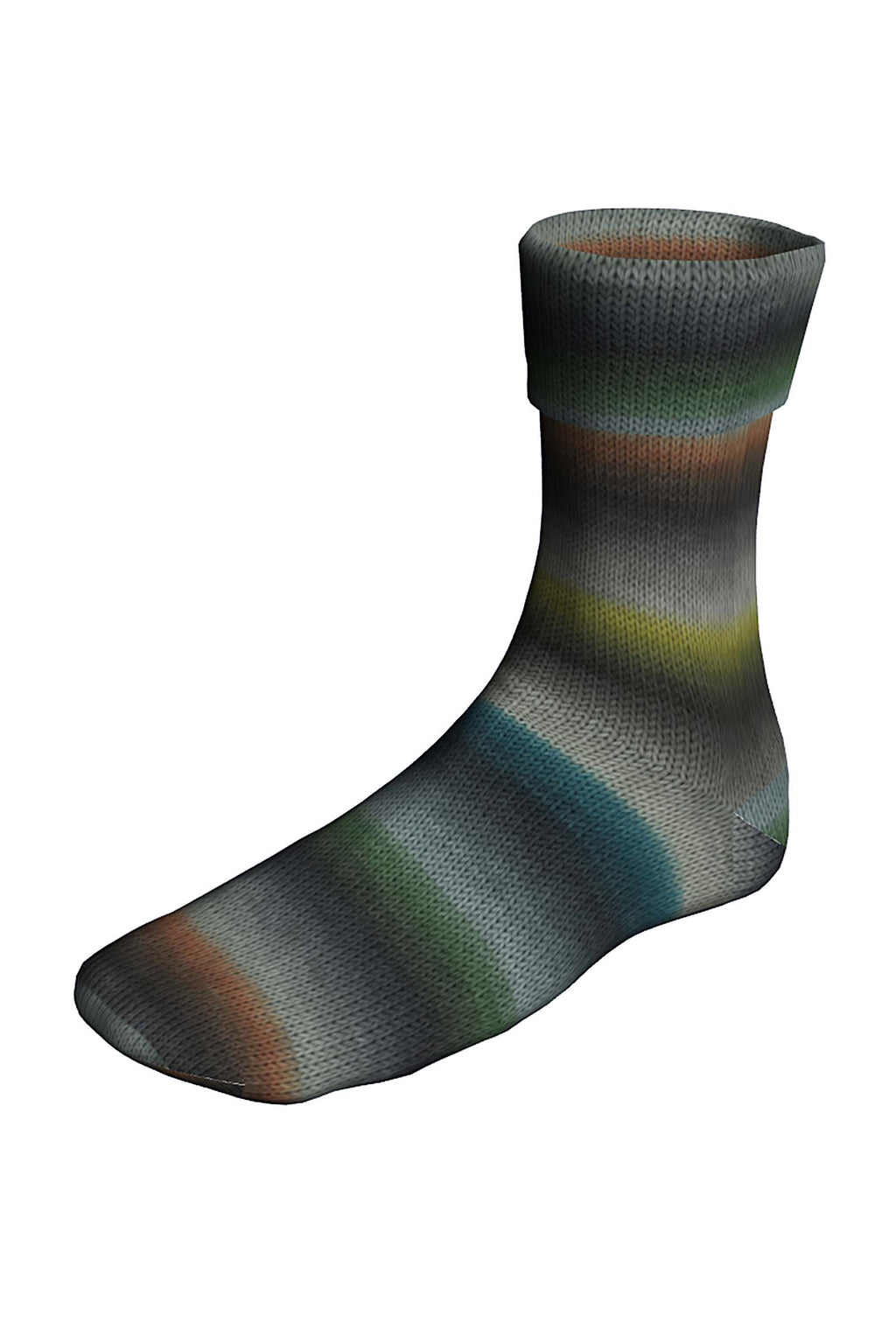 Lang Yarns Super Soxx Silk 465 Wednesday swatch