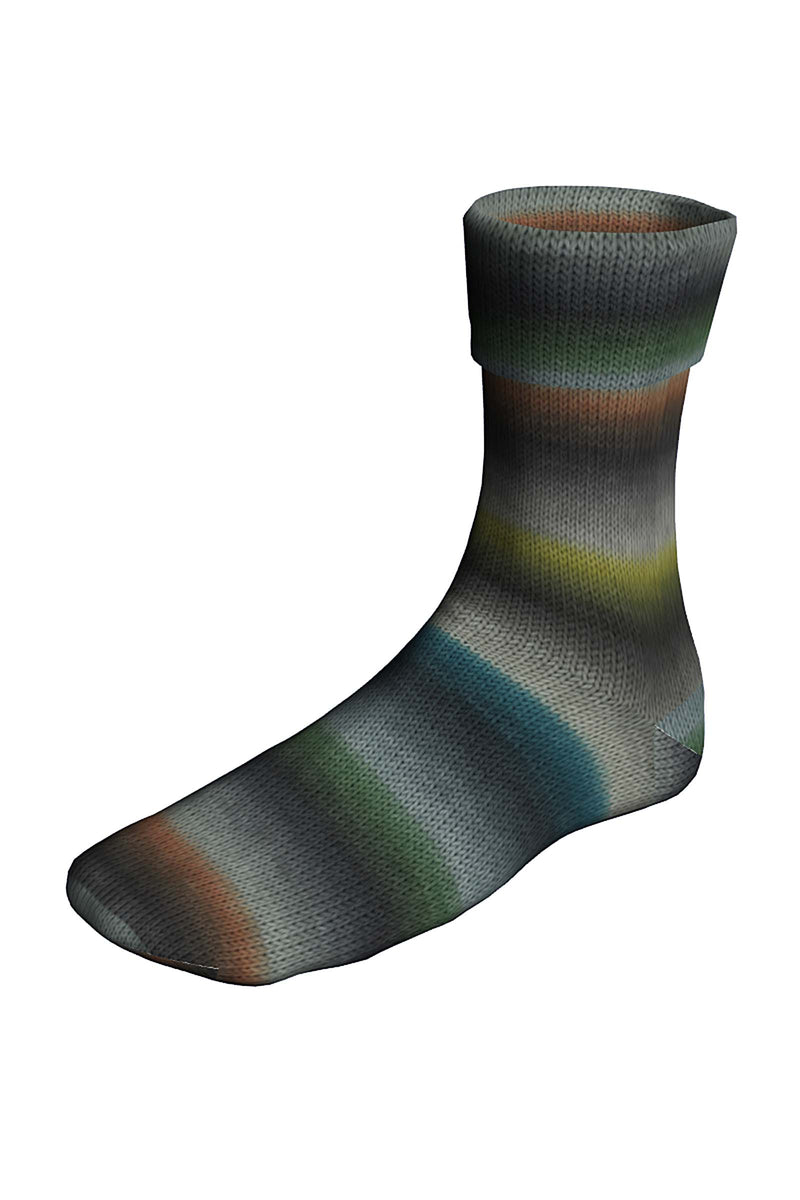 Lang Yarns Super Soxx Silk 465 Wednesday swatch