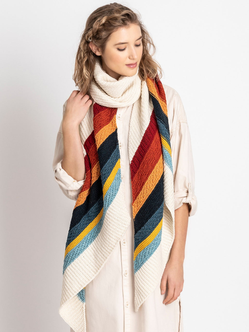 Velvet Yarn Stripes Bernat Velvet Stripes Deep Lake Gresham Wrap