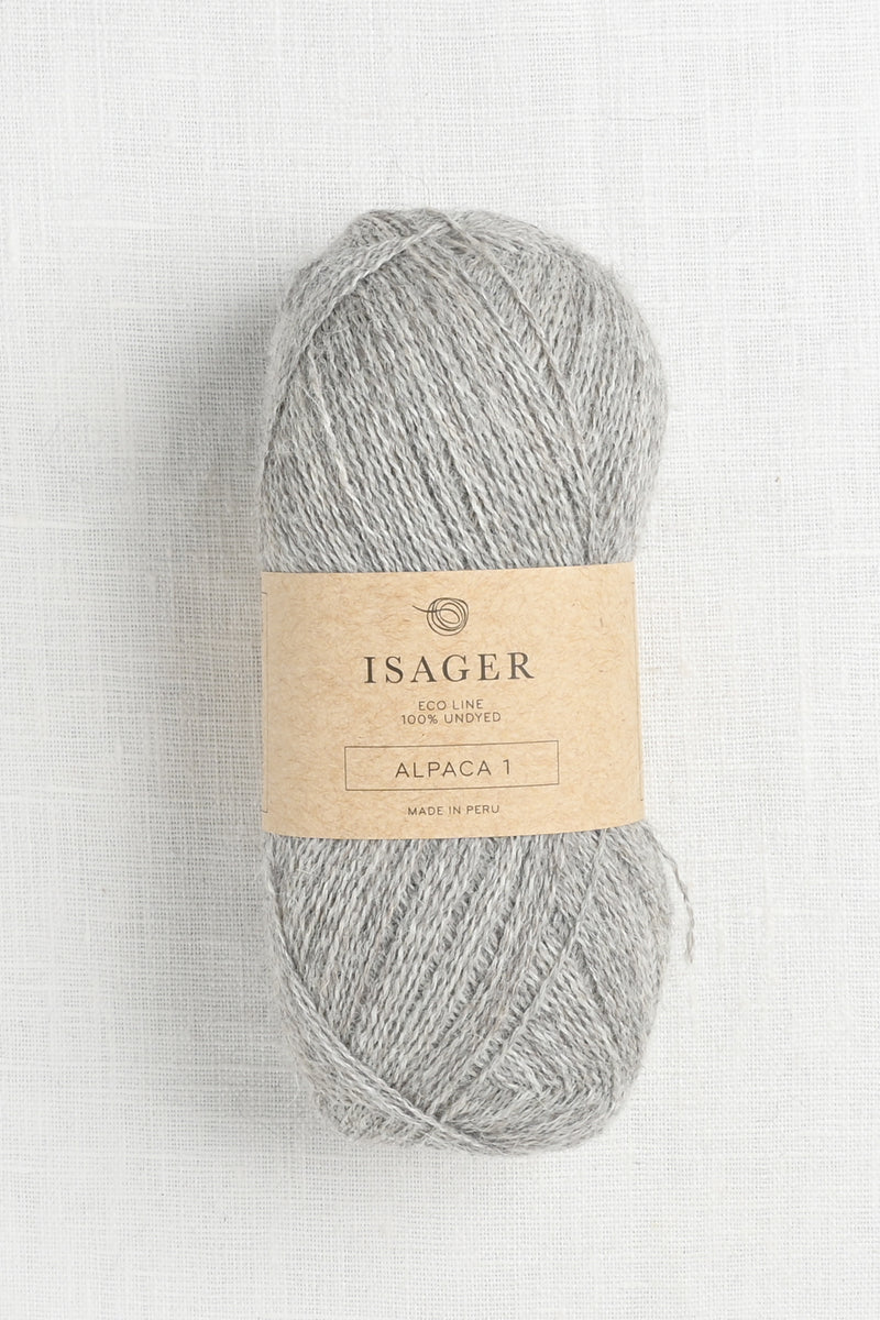 Isager Alpaca 1 E3S Medium Grey Heather Undyed – Wool and