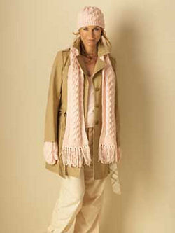 Cable Hat, Scarf and Mittens (Scarf) by Bernat Design Studio