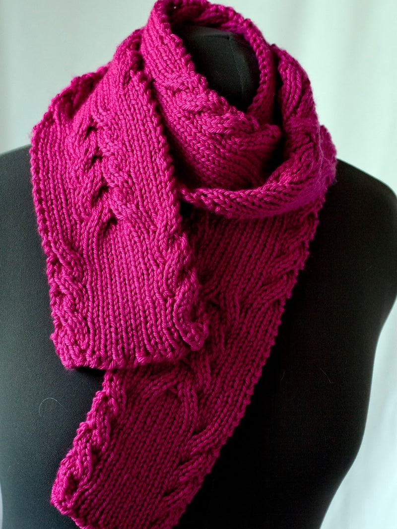 Reversible Cabled Scarf by Shannon Dunbabin