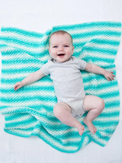 Textured Baby Afghan (Knit) by Lion Brand Yarn