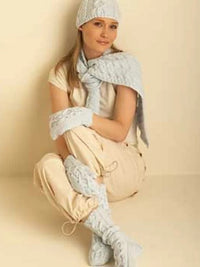 Cable Hat, Mittens, Scarf and Socks by Bernat Design Studio