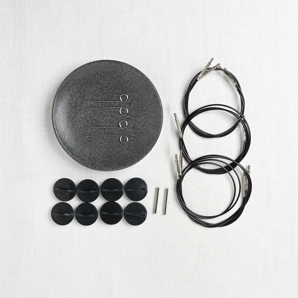 Lykke Umber 5" Interchangeable Circular Needle Set, Dandelion Denim Case