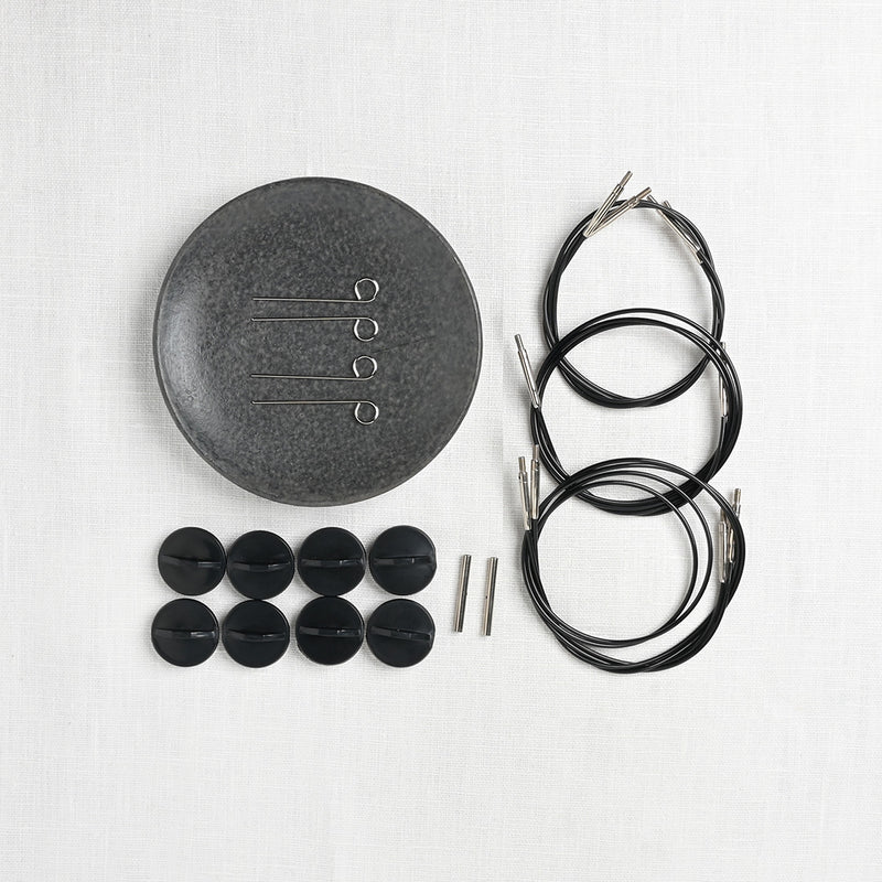 Lykke Umber 5" Interchangeable Circular Needle Set, Dandelion Denim Case