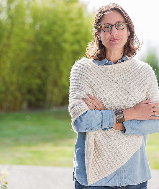 Twice Reversible Ribbed Poncho by Churchmouse Yarns and Teas