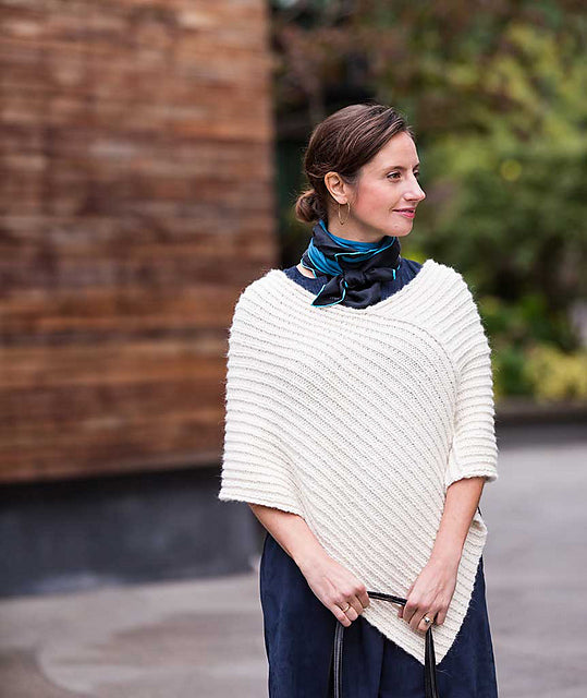 Twice Reversible Ribbed Poncho by Churchmouse Yarns and Teas