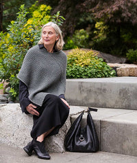 Twice Reversible Ribbed Poncho by Churchmouse Yarns and Teas