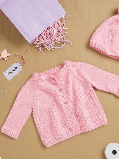 Yoke Baby Cardigan and Hat by Bernat Design Studio