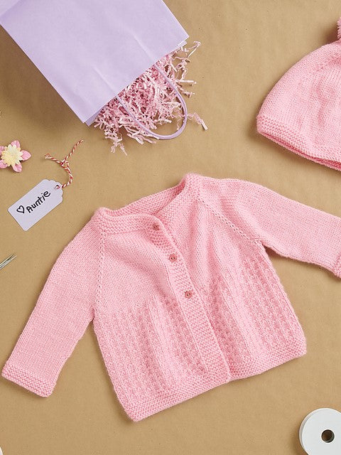 Yoke Baby Cardigan and Hat by Bernat Design Studio