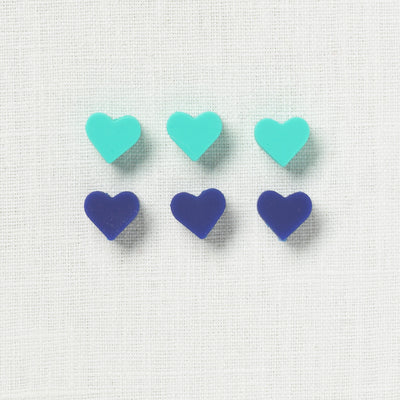 Fox & Pine Stitch Stoppers Mini Teal Blue Hearts