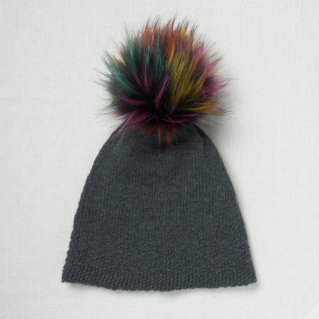 Lovafur Luxe Faux Fur Pom Black Harlequin