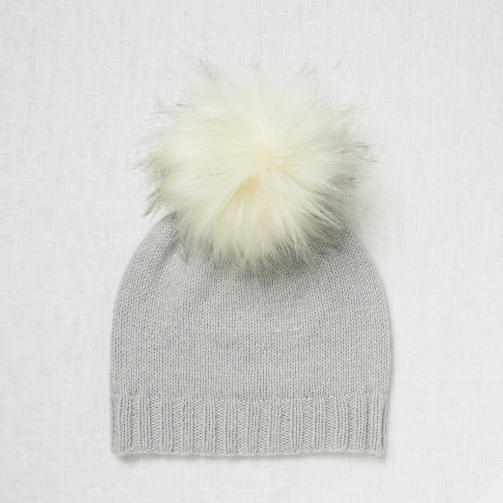 Lovafur Luxe Faux Fur Pom White Raccoon