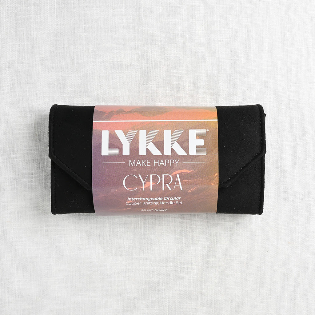 Lykke Cypra Copper 3.5" Interchangeable Circular Needle Set, Black Vegan Suede Case