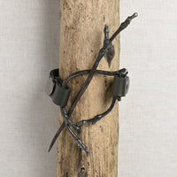 JUL Designs Twig Cuff & Shawl Pin, Black w/ White Brass Hardware