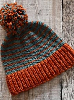 Tarma Stripy bobble hat