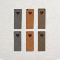 Katrinkles Faux Suede Foldover Heart Tags, Neutrals, 6 ct.
