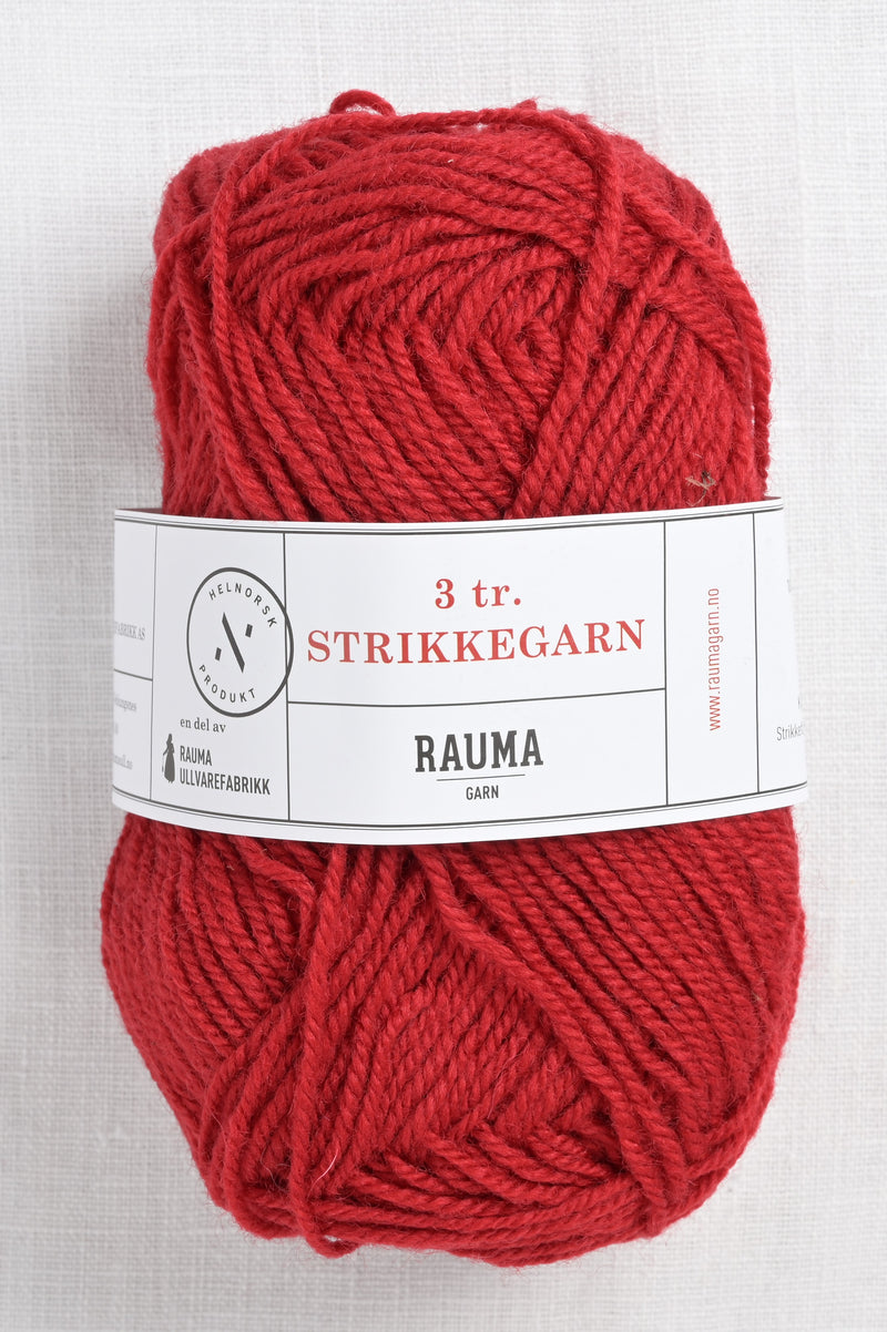 Rauma 3-Ply Strikkegarn 144 Dark Red