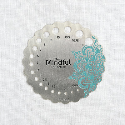 Knitter's Pride Mindful Collection Sterling Silver Plated Needle Gauge