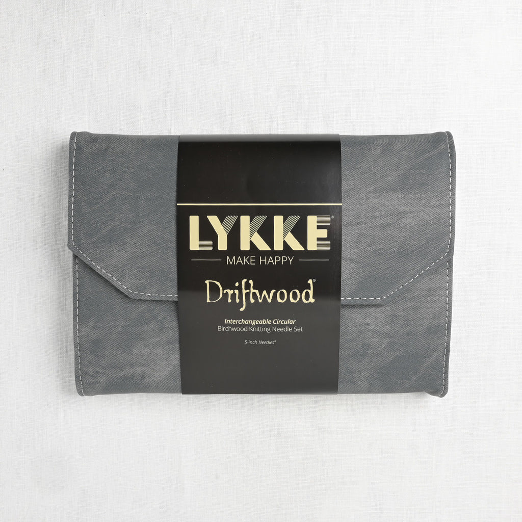 Lykke Driftwood 5" Interchangeable Circular Needle Set, Grey Denim Case