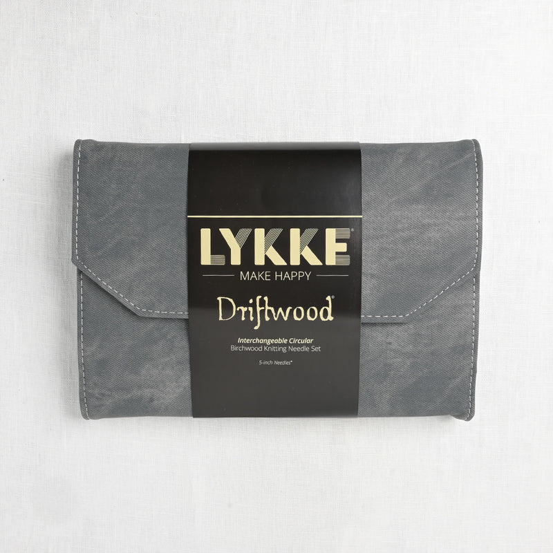 Lykke Driftwood 5" Interchangeable Circular Needle Set, Grey Denim Case