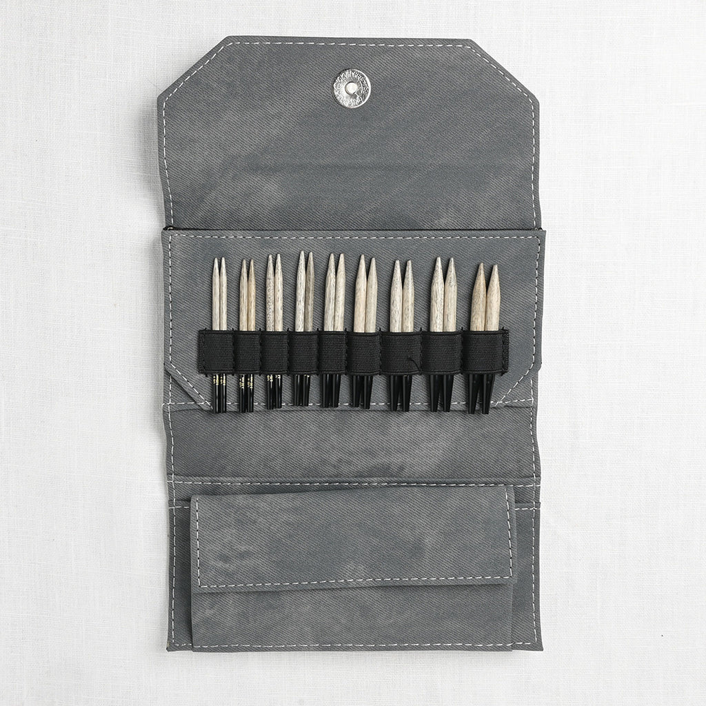 Lykke Driftwood 3.5 Interchangeable Circular Needle Set, Grey Denim Case –  Wool and Company