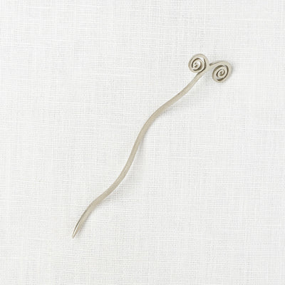 JUL Designs Coil Shawl Stick, White Brass