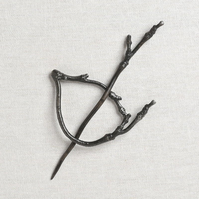 JUL Designs Twig Lace Shawl Pin, White Brass