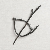 JUL Designs Twig Lace Shawl Pin, White Brass