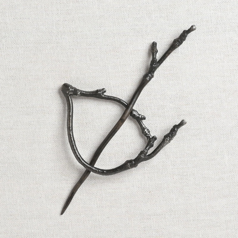 JUL Designs Twig Lace Shawl Pin, White Brass