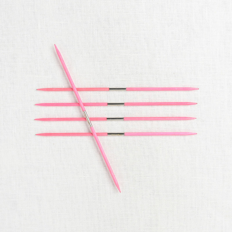 Lykke Blush 6" Double Point Needle Set, US 0-5, Fuchsia Basketweave Case