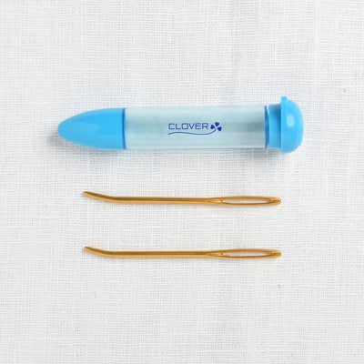 Clover Chibi Jumbo Darning Needle Set, Bent Tip, 2 ct. (blue case)