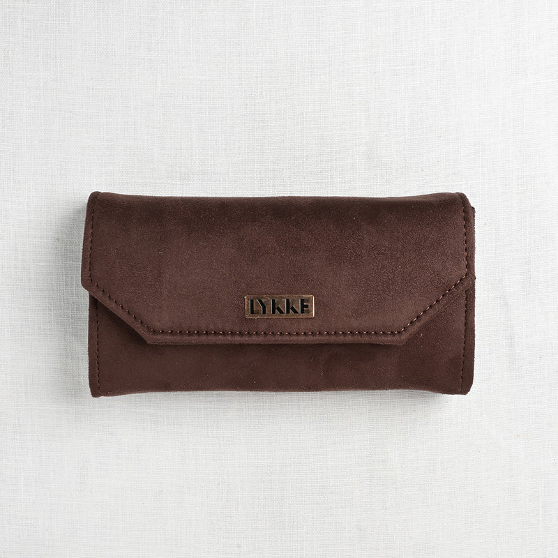 Lykke Cypra Copper 3.5" Interchangeable Circular Needle Set, Brown Vegan Suede Case