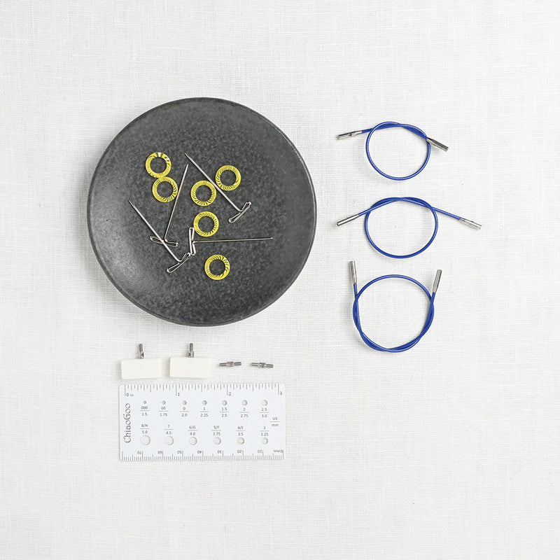 ChiaoGoo Twist Lace Interchangeable Needle Set, Shorties 2" & 3" (5, 8 cm), US 4-8 (3.5-5mm)