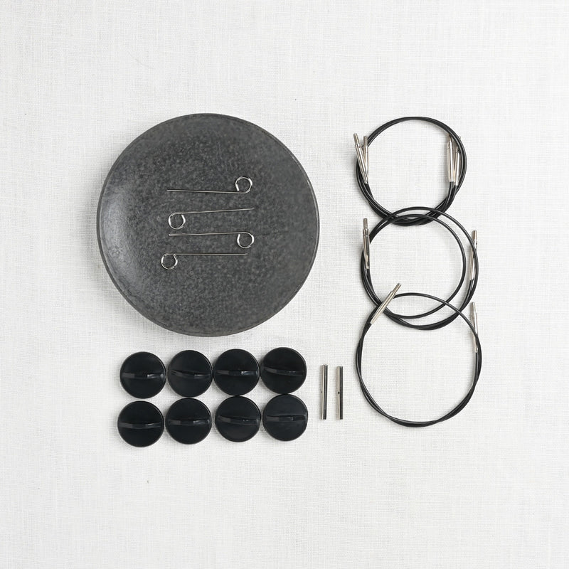 Lykke Driftwood 3.5" Interchangeable Circular Needle Set, Grey Denim Case