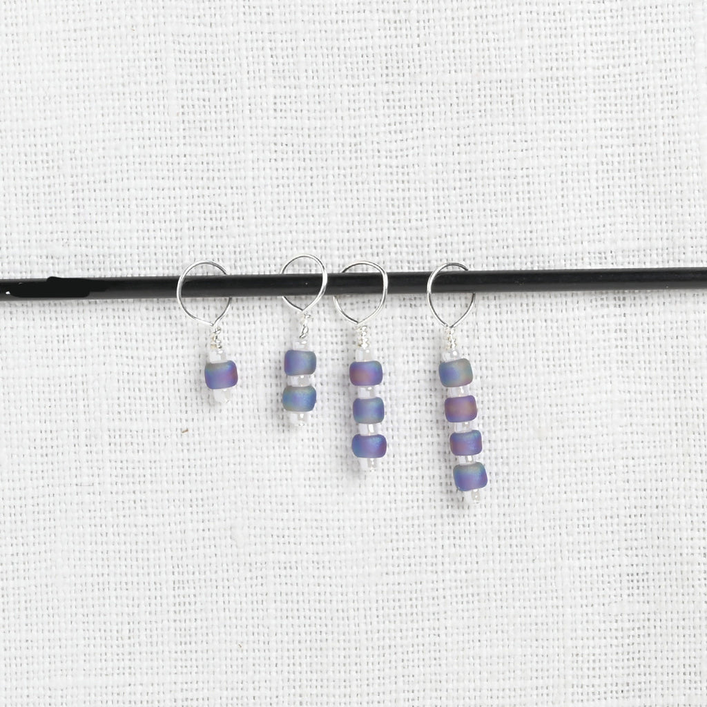 Purple Stitch Markers Knitting Needles Closed Ring Snag Free