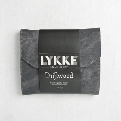 Lykke Driftwood 6" Interchangeable Crochet Hook Set, Grey Denim Case