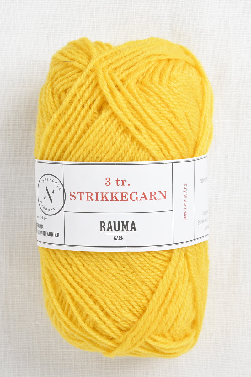 Rauma 3-Ply Strikkegarn 125 Yellow