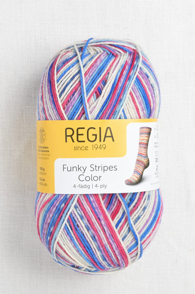 Regia 4-Ply 3790 Red and Blue (Funky Stripes)