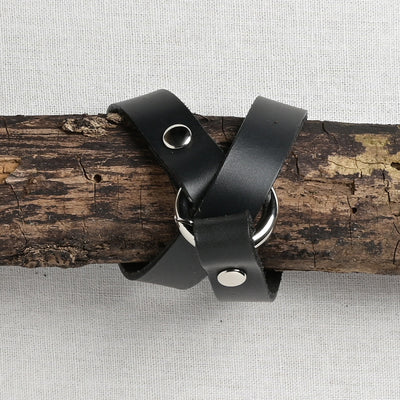 JUL Designs Tiny Ring Shawl Cuff/Bracelet, Black w/ Nickel Hardware