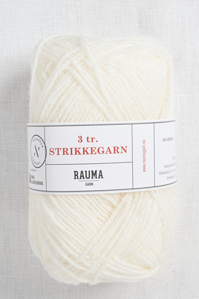 Rauma 3-Ply Strikkegarn 100 White
