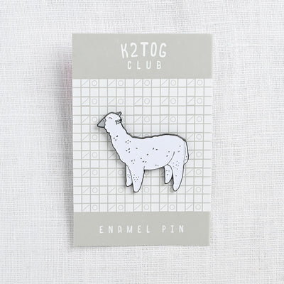 Quince Alpaca Enamel Pin, White