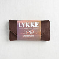 Lykke Cypra Copper 3.5" Interchangeable Circular Needle Set, Brown Vegan Suede Case