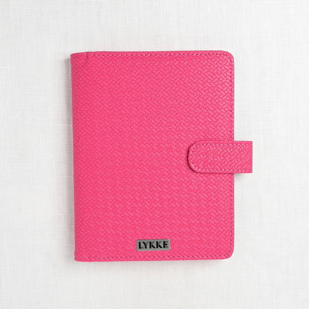 Lykke Blush 6" Double Point Needle Set, US 0-5, Fuchsia Basketweave Case