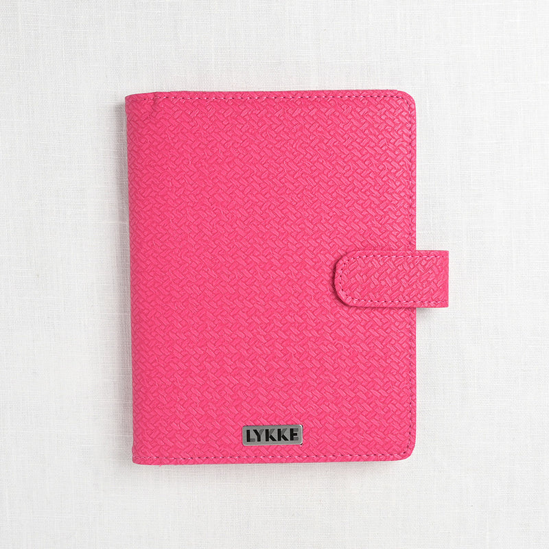 Lykke Blush 6" Double Point Needle Set, US 0-5, Fuchsia Basketweave Case