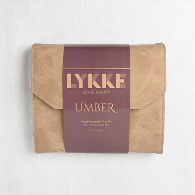 Lykke Umber 6" Interchangeable Crochet Hook Set, Umber Denim Case