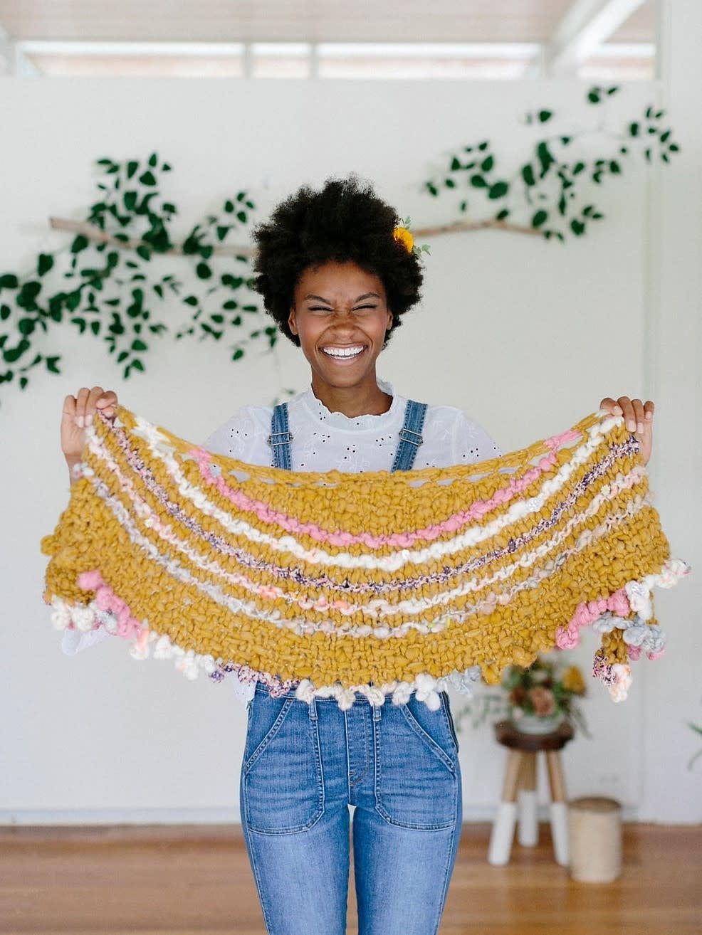 Bonfire Crescent Shawl