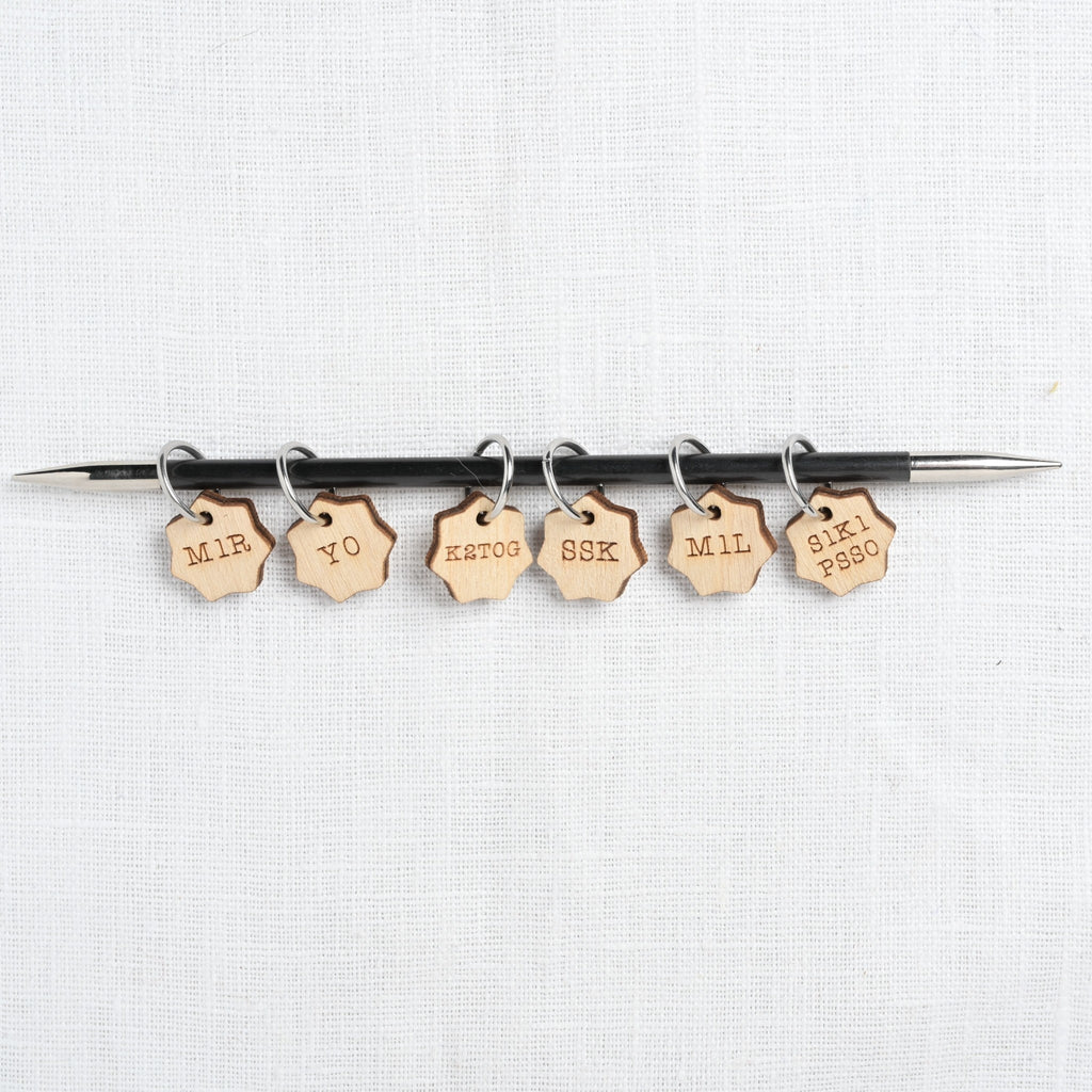 Katrinkles Wood Stitch Markers, Increase/Decrease