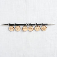 Katrinkles Wood Stitch Markers, Increase/Decrease
